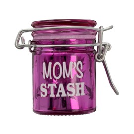 Ted Miller Innovation Airtight Glass Mini 2.5'' tall Storage Jar with Clamping Lid (Mom's Jar), Metallic,Pink (SJM24)