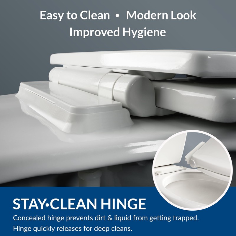 Mayfair Ashton Easy to Clean Single Hinge Toilet Seat, Modern