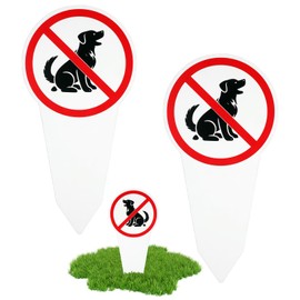 No Dog Toilet Sign, 30 x 15 cm, Kein Hundeklo Plug-In Sign, Printed on Both Sides, "Kein Hundeklo", Sign Round Kein Hundeklo, for Park System, Playground (3 mm Thick) Pack of 2