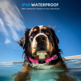 Upgraded AirTag Dog Collar, IP68 Waterproof Air Tag Dog Collar Holder, Reflective, Ultra-Durable, Comfortable Padded, Heavy Duty Dog Collars for Small Medium Large Dogs (L (14.8"-20.3"), Hotpink)