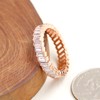 Uloveido Rose Gold Plated Eternity Band Baguette Cz Ring -
