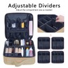 TANPADUAJI Makeup Bag Organizer Travel Case with Adjustable Dividers Light