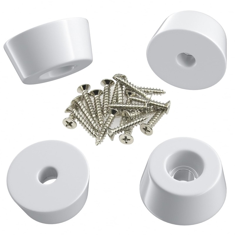 20 PCS White Rubber Feet Pads with Screws for Funitures