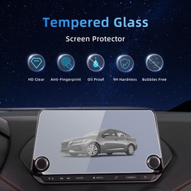 xjzshly Tempered Glass Screen Protector Foil Compatible with 2024 2023 2022-2020 Nissan Sentra SR/SV 8 Inch Infotainment Radio Touchscreen Cover Accessories Protective Film 9H Anti-Fingerprint HD