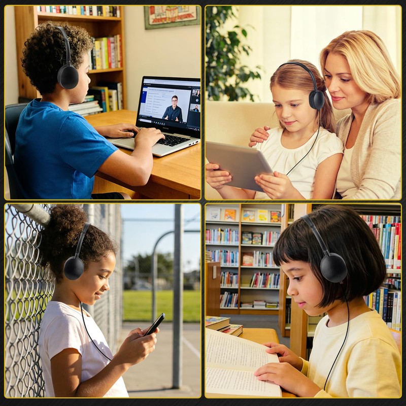 YFSFQS USB Type C Kids Headphones Bulk for Classroom School