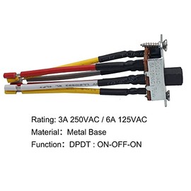 Power & Data Zing Ear Canal Ceiling Fan Reverse Direction Panel Mount Vertical Wiring Slide Switch 6 Pin DPDT ON 3A 250VAC 6A 125VAC ZE-209-22 SL13B Well Tec (1)