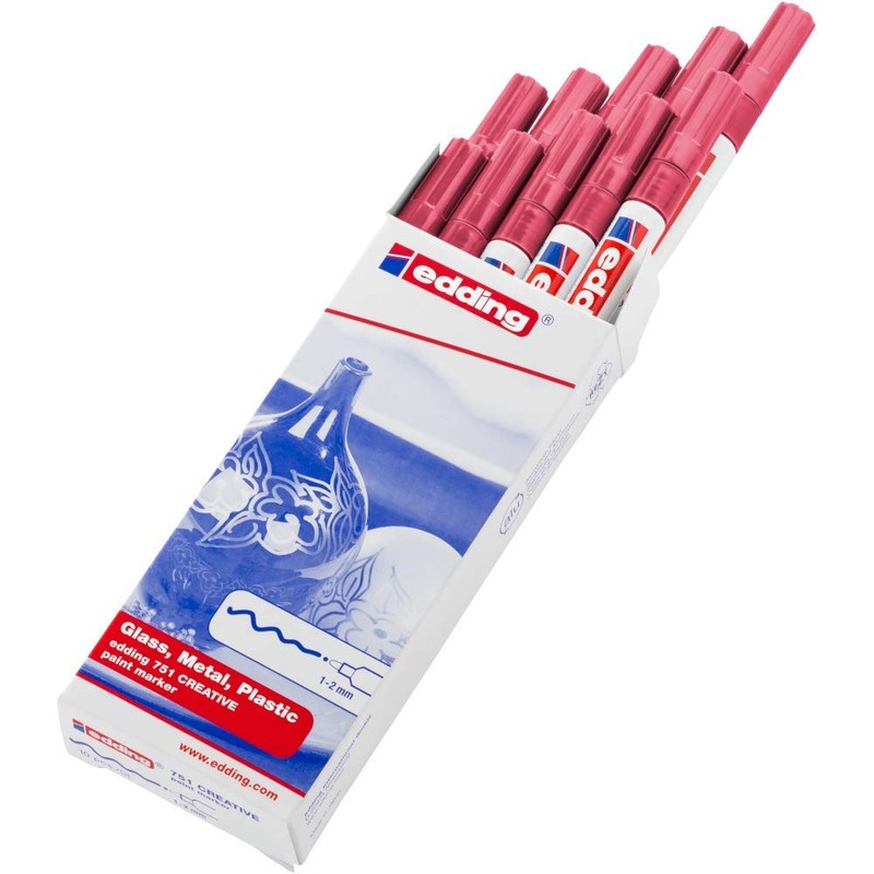 edding 751 Gloss Paint Markers – Red – 10 Paint