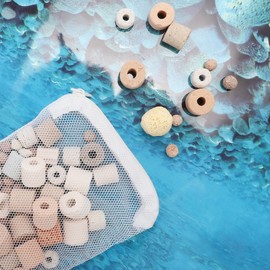 CAPASTEC Aquarium Filter Media Bags, Fine Mesh Filter Bags, Mesh Zipper Bags for Activated Carbon Resin Filters, Reusable Fish Tank Filter Bag, 7.8 x 5.9 Inch, White 15 Pcs