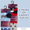Tom Franks Ladies 6 Pack Design Cotton Rich Socks One