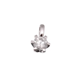 unbekannt Solitaire Pendant 0.10 Carat w/P2 White Gold 585 14 Carat Prong Setting, White Gold, Diamond