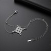 TEAMER Adjustable Witches Knot Bracelet Stainless Steel Dainty Double Layer