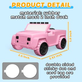 AOT Pink Car Rubber Ducks Most 2 in Rubber Ducks,Car Dashboard Decorations Accessory Party Favor