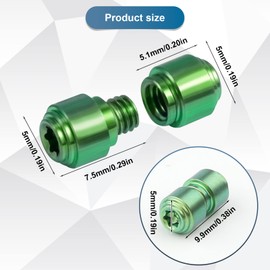 3 Sets Thumb Studs, Titanium Screws Replacement Thumb Studs Pocket Blade Screws for Benchmade 535 Bugout (Green)