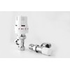 Greened House Trieste Angled White Thermostatic Radiator Valve Bi-Directional/Towel Rail