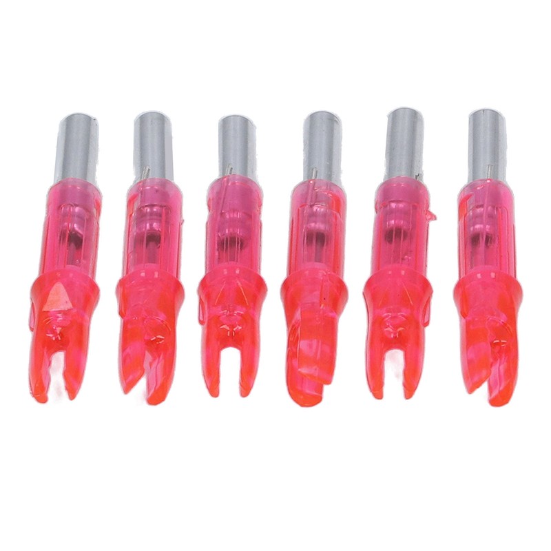 6Pcs Lighted Arrow Nocks High Visibility High Light Transmittance Waterproof