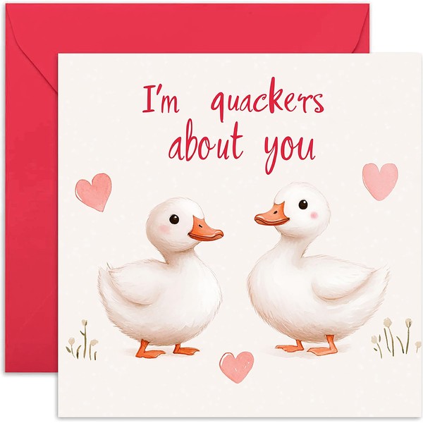 Cute Happy Wedding Anniversary Card for Wife Husband, I'm Quckers