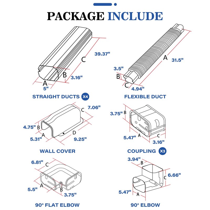 LyPrem 17Ft Mini Split Line Set Cover 5" PVC Line