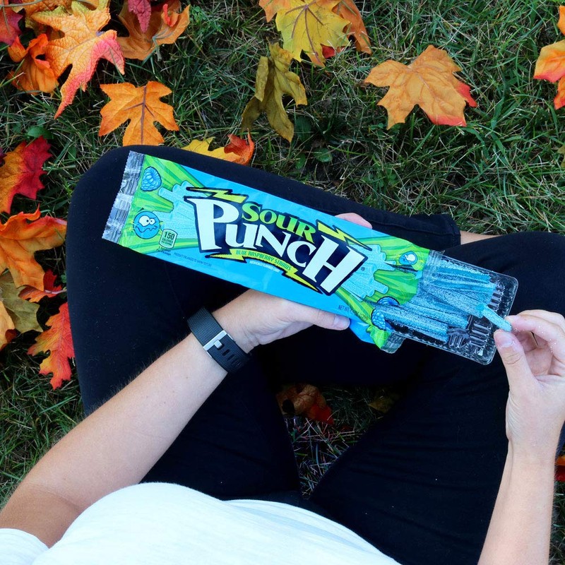 Sour Punch Straws, Blue Raspberry Fruity Flavor, Soft & Chewy