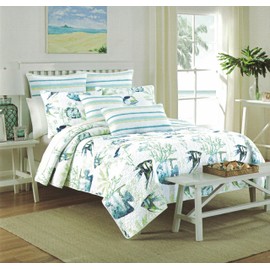 Nicole Miller Collection Summer Fish Seaside Cottage (King 3-pc Quilt Set)