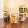 Glass jar with Bamboo lids 4 Set, 16oz overnight oats