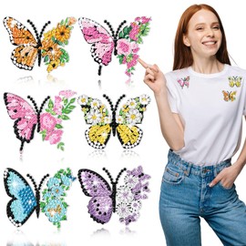 Yuxung DIY Diamond Painting Brooch Butterfly Diamond Painting Pins Butterfly Diamond Art Brooch for DIY Crafts Wedding Party Gift