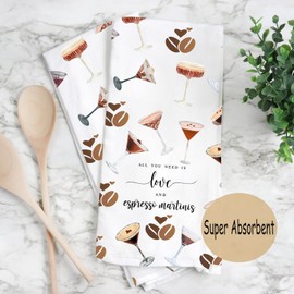 JXGZSO Espresso Martini Kitchen Towel Martini Lover Gift Cocktail Bachelorette Gift Cocktail Enthusiasts (CA Espresso Towel)