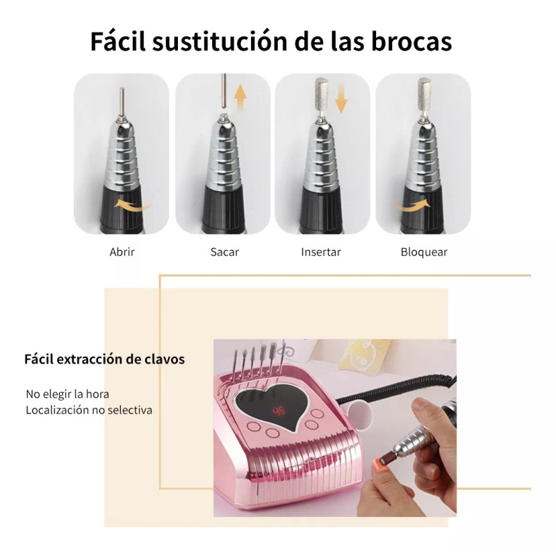 Navamtki Torno Pulidor De Uñas Con Pedal De 45000 Rpm