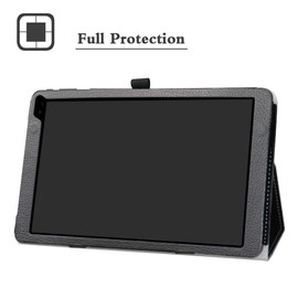 Barnes & Noble Nook 10 (BNTV650) Tablet Case,LiuShan PU Leather Slim Folding Stand Cover for 10.1" Barnes & Noble Nook 10 (BNTV650) 10.1-inch Android Tablet PC,Black