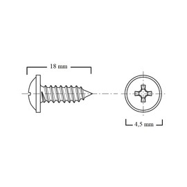 Virsus Pack of 100 Zinc Plated Steel Screws for European Number Plate 3128 Size 4.5 x 18 mm Phillips Head Cap Head Full Thread Self Tapping Car Motorcycle (Blue)