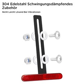 polarmotor Rear Reflector Motorcycle Rear E4 Tested with Long T-Holder (Length 130 mm) Narrow 101 x 13 x 6 mm Red Universal Cat's Eyes