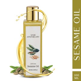 Generic Sesame Oil Pure & Natural for Healthy Skin Body Massage and Hair Care, Great for Reducing Wrinkles Fine Lines-100ml