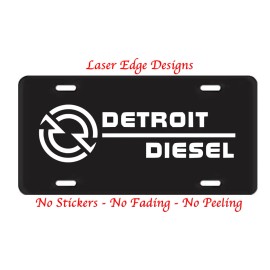 Laser Edge Designs Detroit Diesel Vehicle License Plate Truck Auto Aluminum Tag Laser Engraved