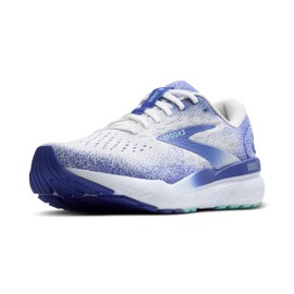 Brooks Women’s Ghost 16 Neutral Running Shoe - White/Amparo Blue/Limpet Shell - 9.5 Medium