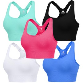 Evercute Adjustable Sports Bras for Women Racerback High Support Bras Set Padded Workout Bras Seamless Yoga Athletic Bras