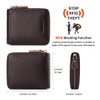 CHANPINCL Mens Genuine Leather Zipper Wallet RFID Secure Large Capacity
