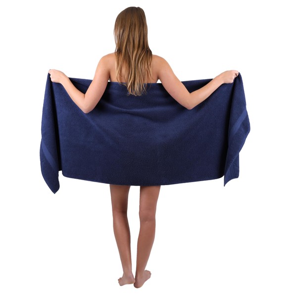 Betz XXL Sauna Towel, Bath Towel, Beach Towel, 100% Cotton Terry Cloth, Size 70 x 200 cm, Dark Blue