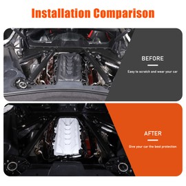 Suetlcoity for Corvette C8 Engine Cover Trim Compatible with Corvette C8 2020-2024 Engine Bay Protection Panel Cover Trim Exterior Accessories ABS (White)