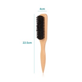 Zestjewel Boar Bristle Slick Back Hair Brush for Sleek Ponytail Bun & Smoothing Baby Hairs, Flyaways, Edge Control - Backcombing & Teasing Hairbrush with Wide Rat Tail for Sectioning & Parting