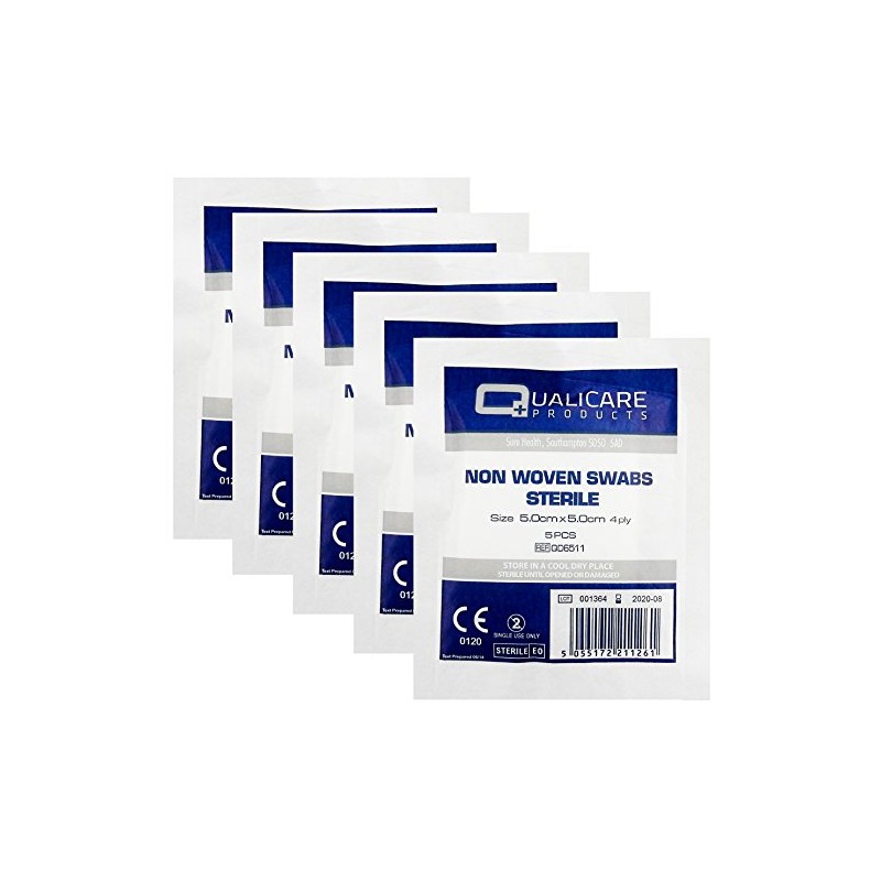 Qualicare None Woven 4PLY Sterile Gauze Medical Swabs Single Pack,