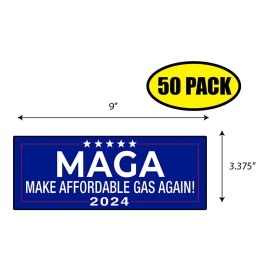 Tampa Printing 50 PACK 3.37"x 9" MAKE GAS AFFORDABLE AGAIN Sticker Decal POLITICAL BS0444