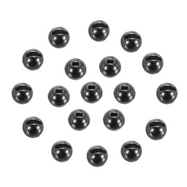 PATIKIL 3.8mm Fly Tying Tungsten Beads, 50 Pcs Tungsten Slotted Beads Tungsten Round Ball Beads for Jig Hooks Fishing Materials, Black