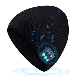 Bluetooth Beanie Hat Unique Gifts for Men Women V5.0 Warm Washable Winter Music Knit Hat Teen Boys Girls Present Built-in Stereo Speakers Microphone