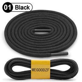 WEGOODZF Round Waxed Cotton Shoelaces: 3.5mm Thick 100CM Long Black Wax Shoe Laces Multi Coloured Replacement Shoelace 2 Pairs for Men Women Kids