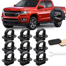 JINCHEN Aluminum Tie Down Anchors 9PCS Truck Bed Set Side Wall Anchor fit for 2007-2023 Chevy Silverado/GMC Sierra, 2015-2023 Chevy Colorado/GMC Canyon (Black)