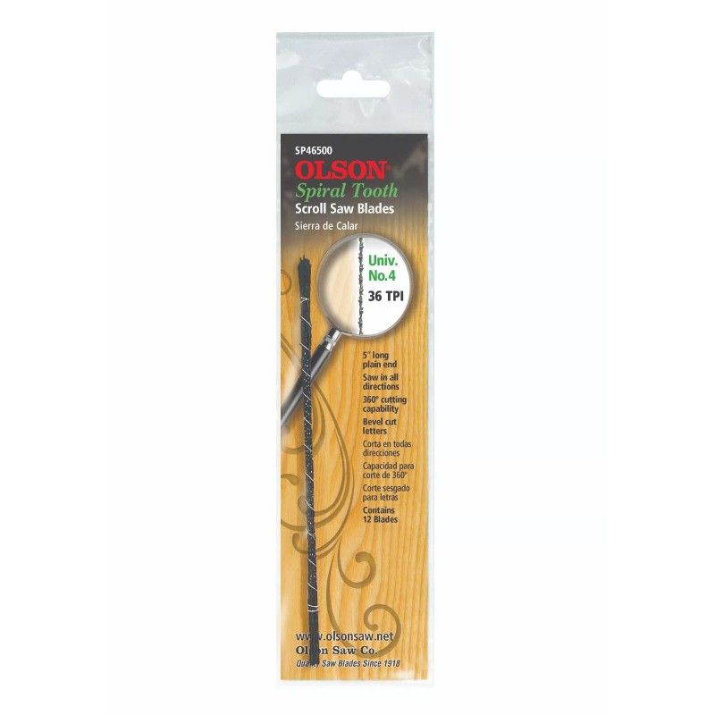 Olson Saw Spiral Scroll Saw Blade 5" Plain End