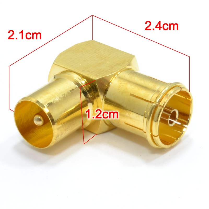 kenable RF Right Angle Adapter Plug to Socket For TV