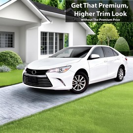 BOGAR TECH DESIGNS Middle Front Chrome Delete Overlay Film Compatible with Toyota Camry 2015-2017, Gloss Black