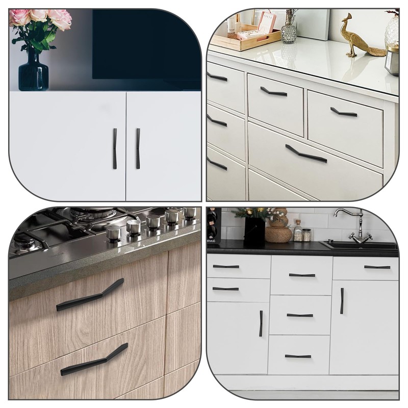 Niviy 10 Pack Cupboard Handles Kitchen Door Handles, 128mm Hole