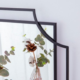 Autdot Black Wall Mirror for Living Room, 36''X24'' Black Bathroom Mirror with Metal Frame, Antique Decorative Mirror for Living Room, Entryway, Dining Room Decor