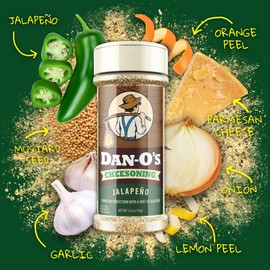 Dan-O's 3 Bottle Seasoning Set, Small Bottles, 3 Pack, Includes Crunchy, Cheesoning and Jalapeño Cheesoning Seasonings, Sugar Free, Zero Calorie, Use this Seasoning Kit in Snacks, Pasta or Sauce
